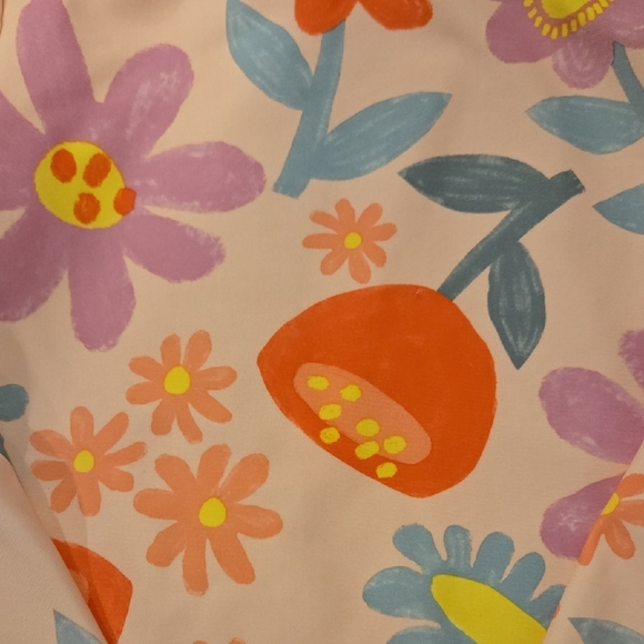 Floral Kids Swim Set - Orange and Pink - Picture 3 of 3